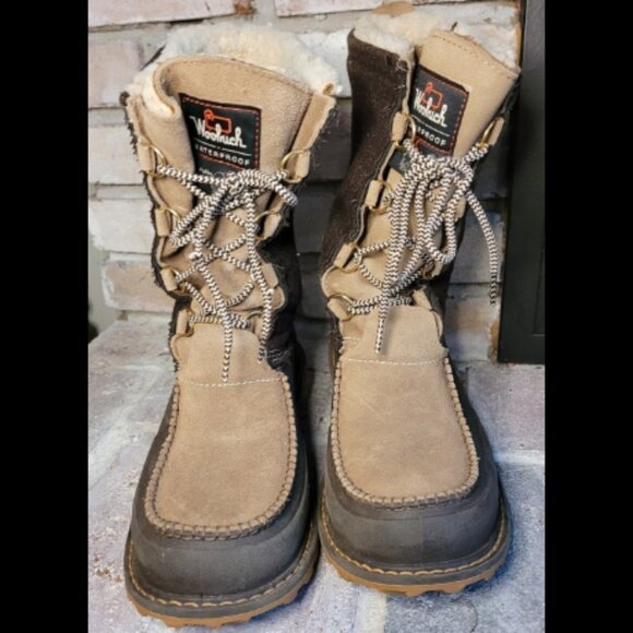 Woolrich Fully Wooly Winter Boots Brown Fuzzy Waterproof Size 8.5 - Picture 3 of 9